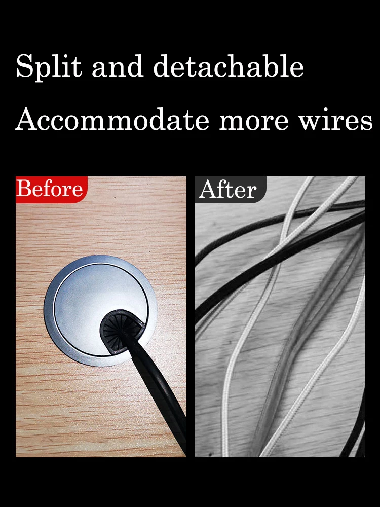 Zinc Alloy Desk Wire Round Hole Cover 4size Cable Port Box Computer Thread Hole Table Line Hole Cover Decorative Cable Organizer