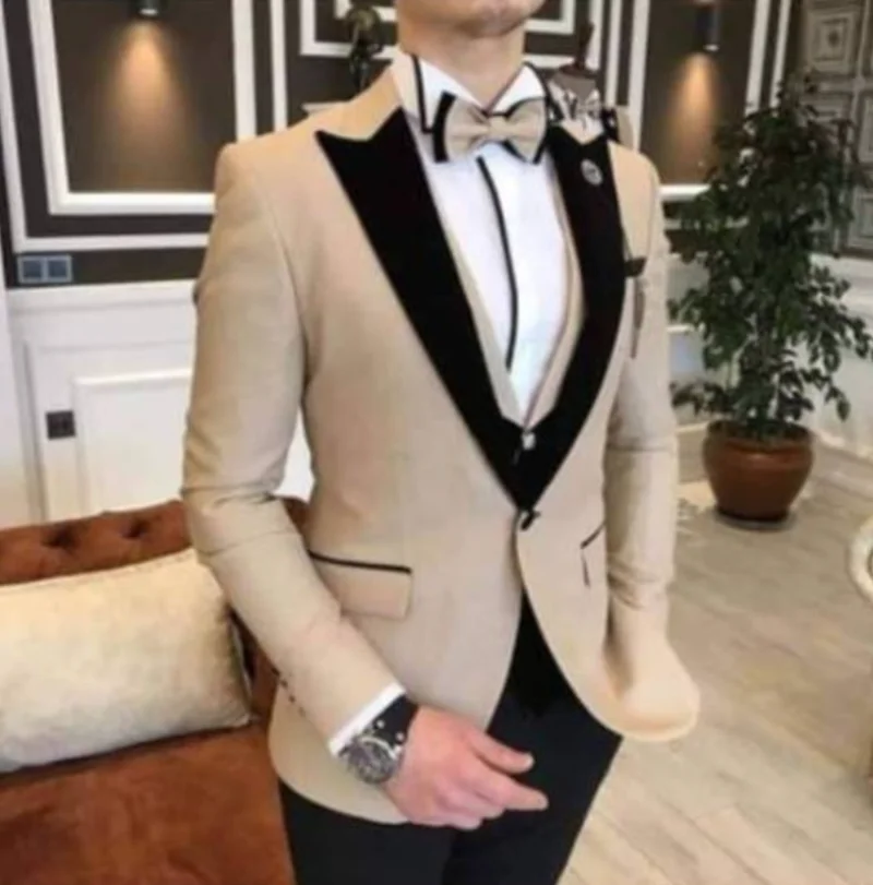 

2023 New Casual Men's Suit Business Suits Slim Groom Best Man Tuxedos Three-piece Wedding Suits For Men Costume Homme Mariage