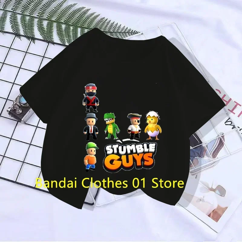 Stumble Guys Game Printed Kids T Shirt Children Clothing From 4 To 14 Years Tees Casual Tops Clothing For Girls Boys Tshirt 2024