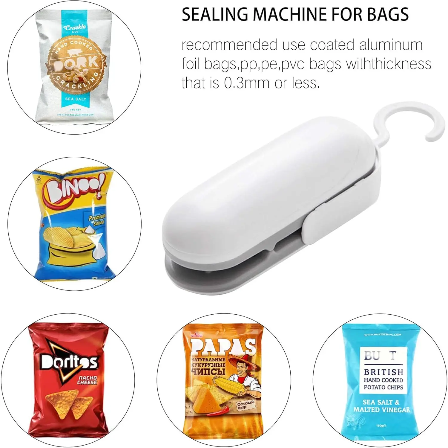 Мини-запайщик пакетов, портативный мини-упаковщик с подогревом пакетов, небольшие гаджеты для пластиковых пакетов, пакетов для закусок, еды