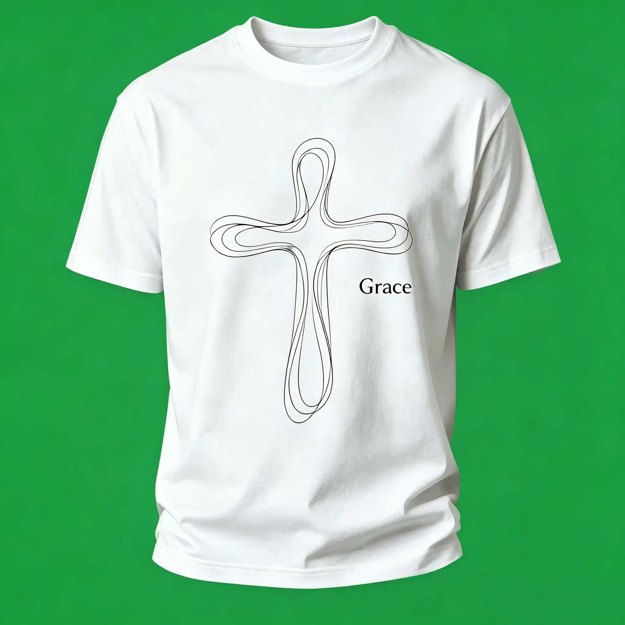 Summer Cotton Grace Cross Tshirt US Local Shipping Quiet Luxury Faith Gift S-5XL