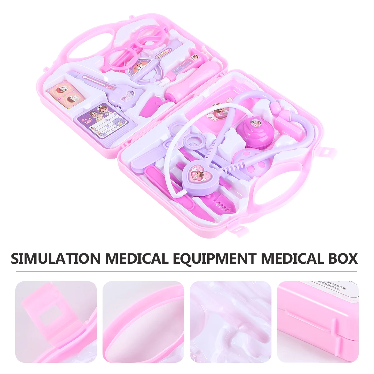 

Children Pretend Play Medical Toys Medical Set Simulation House Simulation Medical Equipment Play Toy Set (Pink, Random Accessor