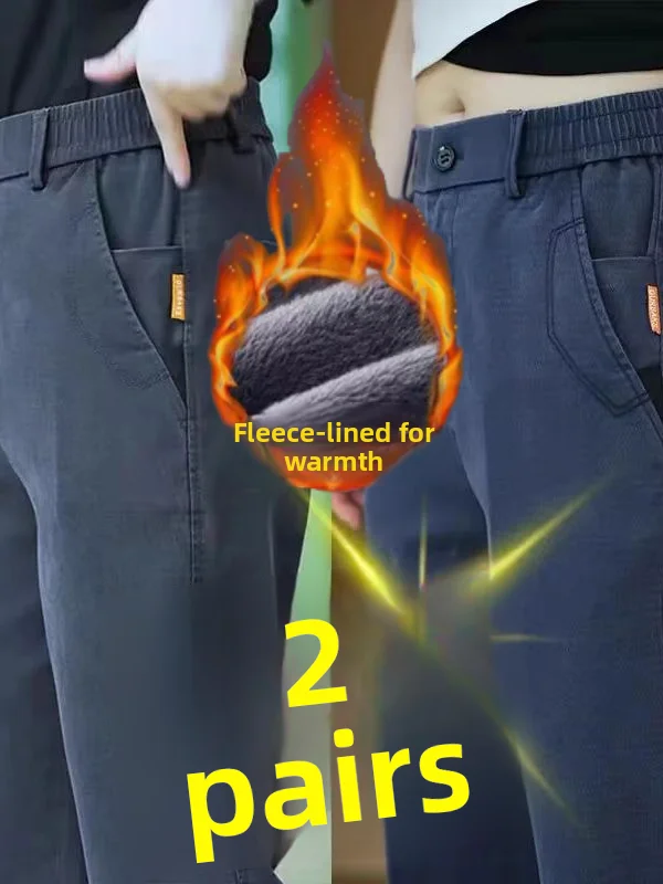 

Thiened Fce Спецодежда Брюки Мужские прямые брюки Свободные длинные брюки с эластичной резинкой на талии Большие размеры Повседневные брюки Износостойкие W...