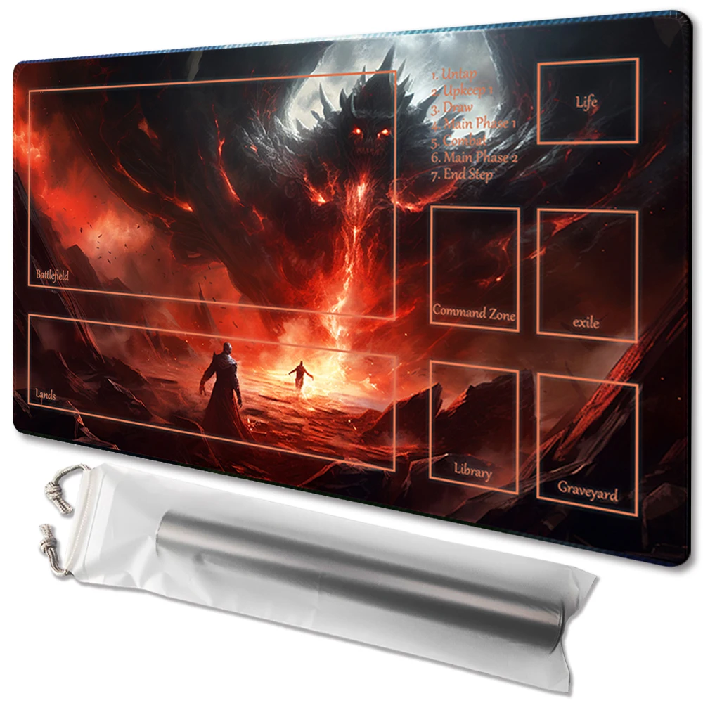 

Dragon Burn- Board Game TCG Playmat Table Mat Game Size 60X35 CM Mousepad Compatible for MTG CCG