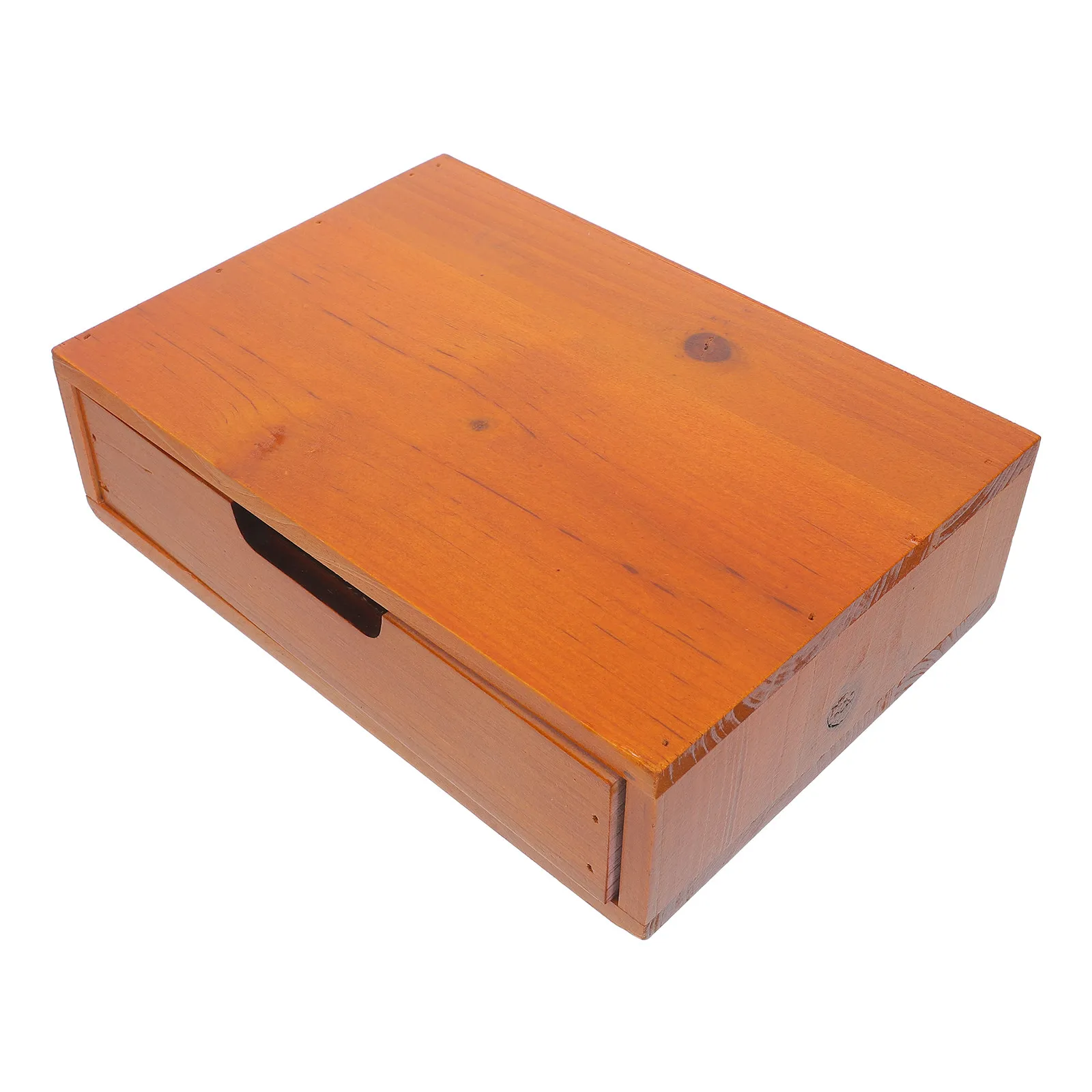 Vintage Desktop Storage Box Wooden Organizer Single Drawer Compact Multifunctional Office Desk Storage Cabinet