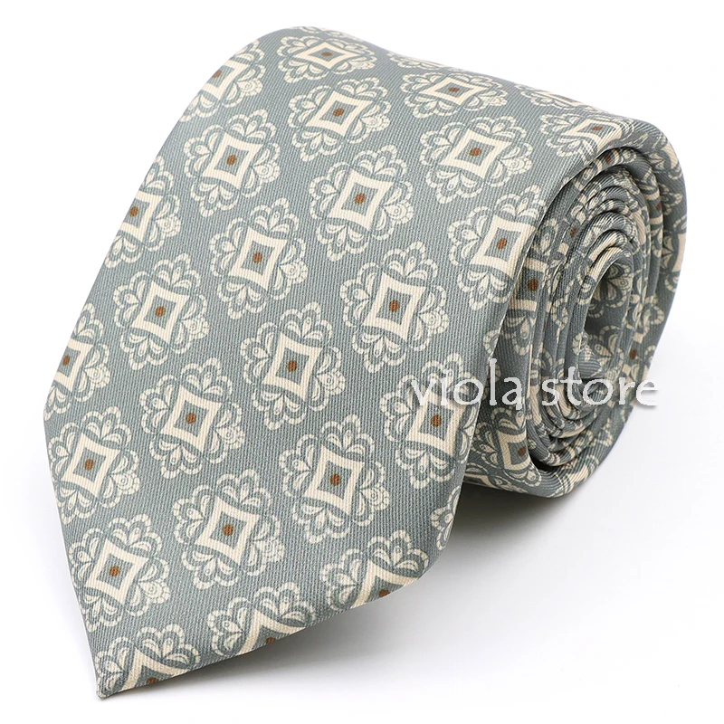 Retro Silk Touch Polyester Tie Print 7.5cm Necktie Luxury Floral Plaid Dot Paisley Cravat Banquet Suit Tuxedo Gift Men Accessory