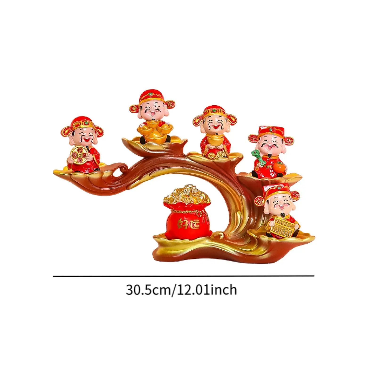 God of Wealth Statue Ornament Collectible Chinese Spring Festival Gifts Crafts Artwork Money Tree Figurine Caishen Sculpture image 6