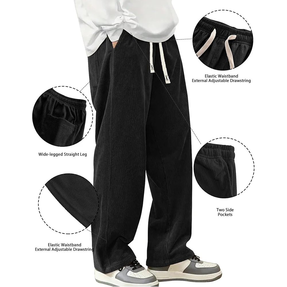 Amerikanische Freizeithose mit Seitenstreifen und Buchstaben-Stickerei, Weites Bein, Lässige Sommerhose für Herren, Locker Fallende Sporthose – Detail 5