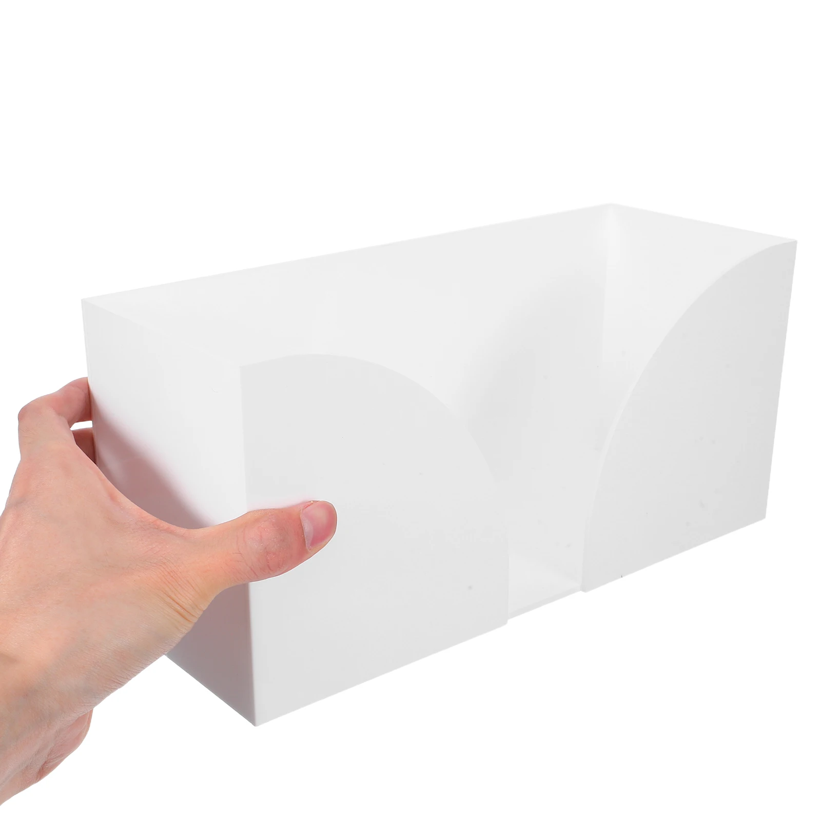 

Acrylic Paper Towel Dispenser White Holder Bathroom Countertop Tissue Storage Box Napkin Facial HOLDER Stable Base Easy Access