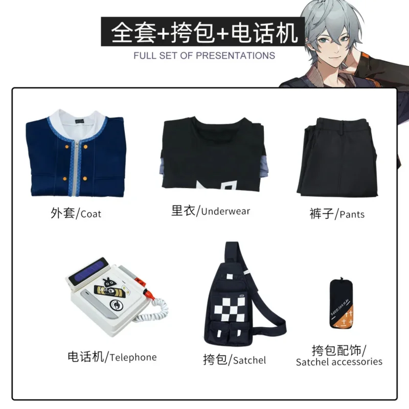 أزياء Zenless Zone Zero Wise التأثيرية شعر مستعار وايز ملحقات الهاتف مجموعة كاملة من ملابس الهالوين كرنفال النساء للعب الأدوار أنيمي