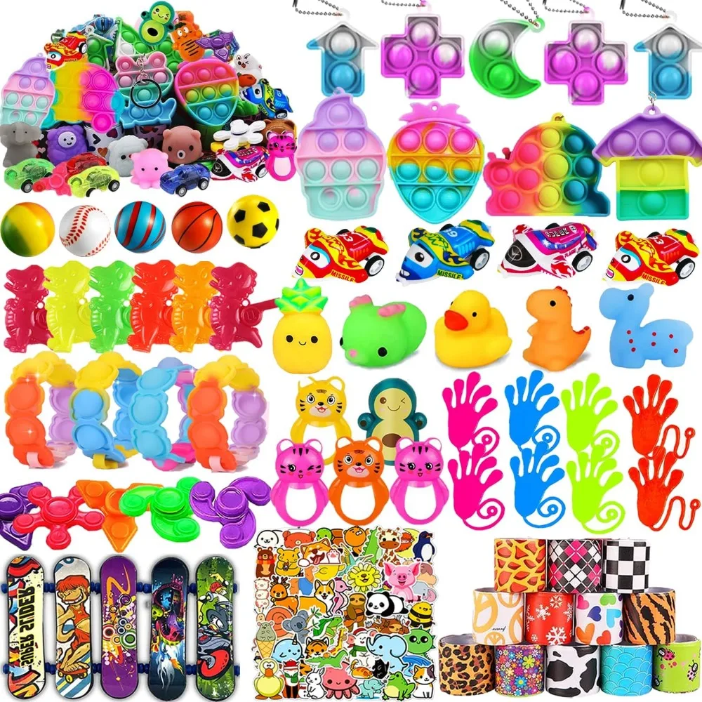 

128 Pcs Party Favors Toys for Kids, Treasure Box Toys for Classroom Carnival Prizes Rewards Bulk, Stocking Stuffers, Goodie Bag