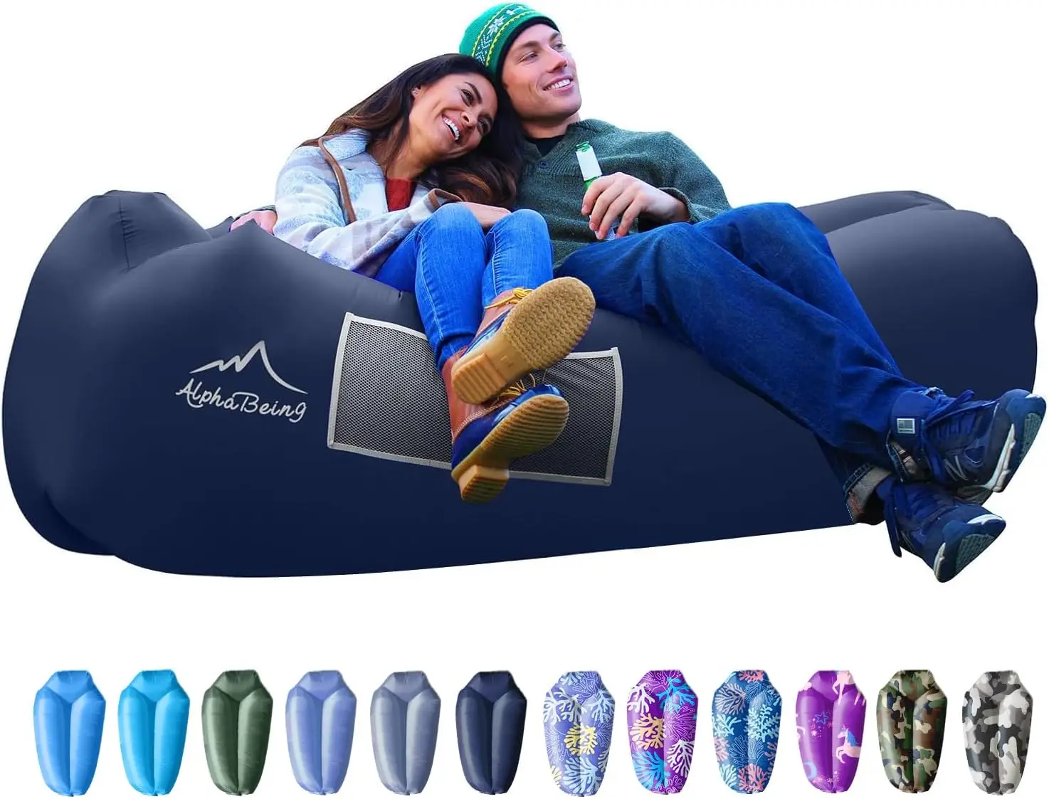 

Inflatable Lounger Air Sofa for Camping Beach Backyard with Compression Sack, Outdoor Gifts
