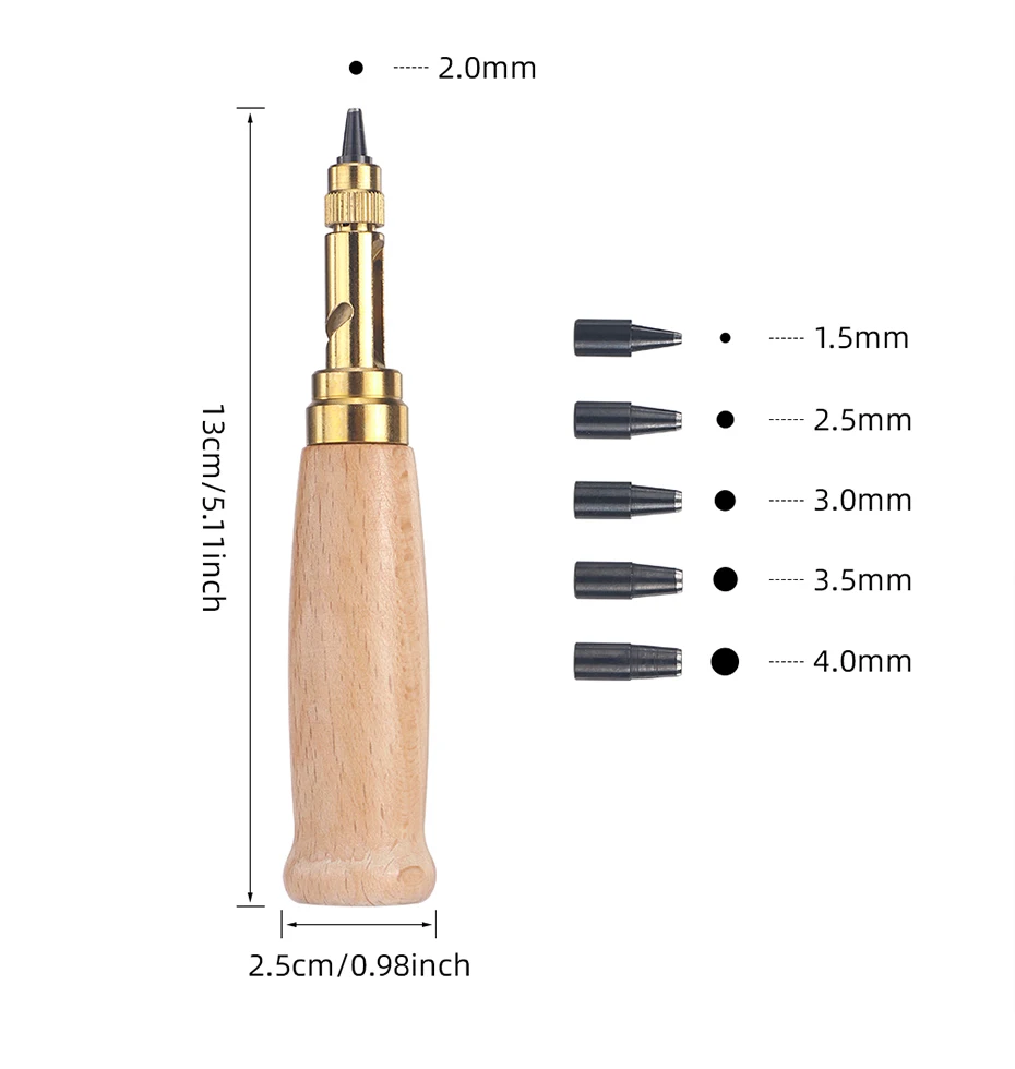 1 Satz japanischer Schraub stempel Werkzeugs atz Locher für Armband Leder Stoff | DIY automatische Locher Cutter Leder Bastel werkzeug – Detail 10