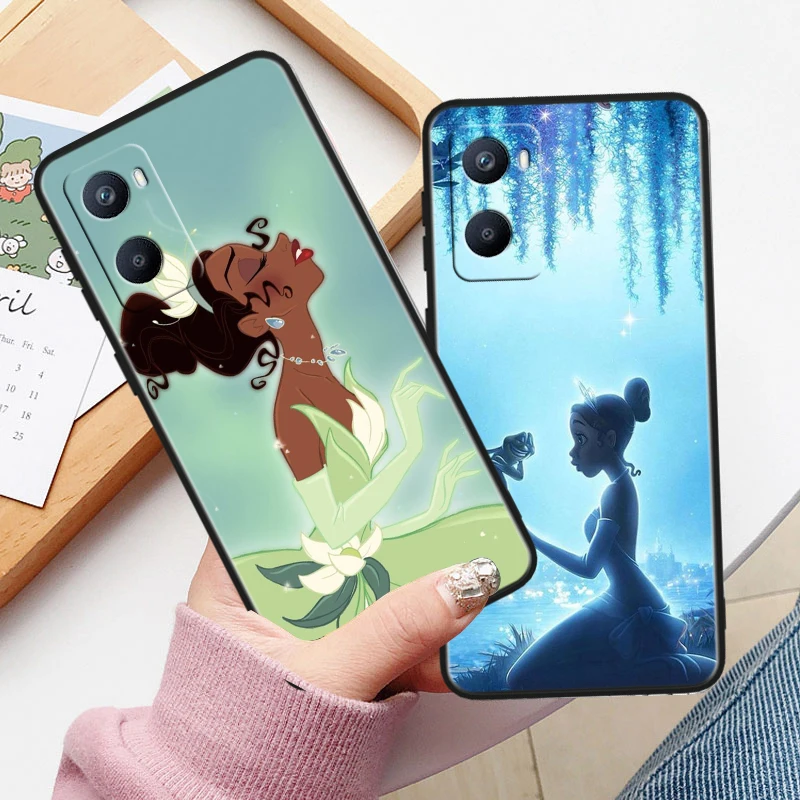 Disney Tiana Princess For OPPO A96 A94 A93 A77S A76 A74 A73 A72 A57S A56S A54S A53 A52 A15S A9 A5 Black Phone Case