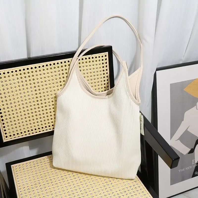 Women Tote Bag 2023 New Spring Summer Cotton Casual Solid Soft High-Capacity Shoulder Bag Handbag Luxury Designer Bags