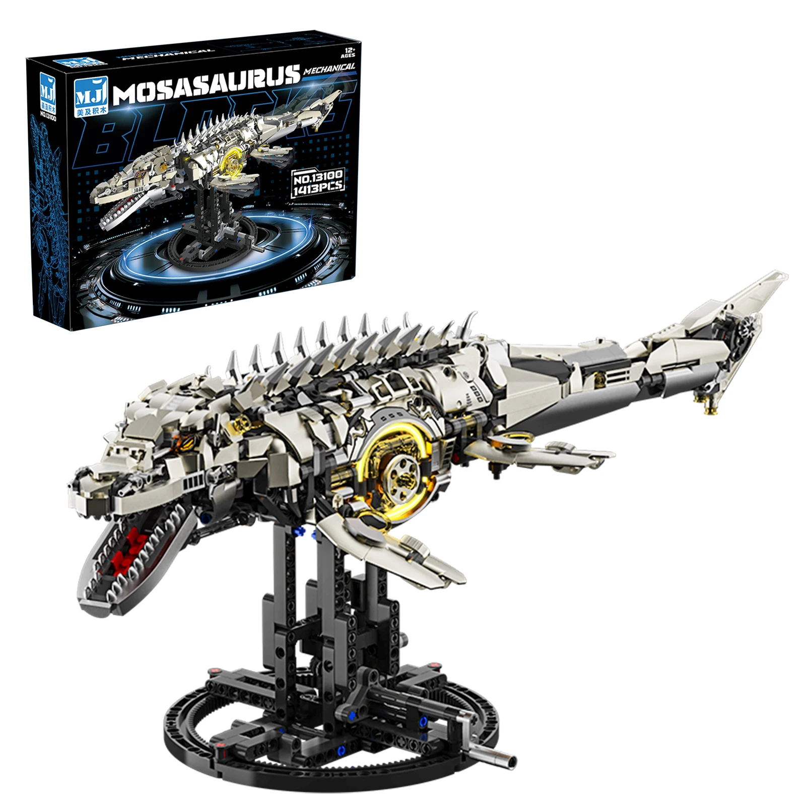 

1413pcs Mechanical Sea Dragon Building Blocks Small Bricks Model DIY Toy