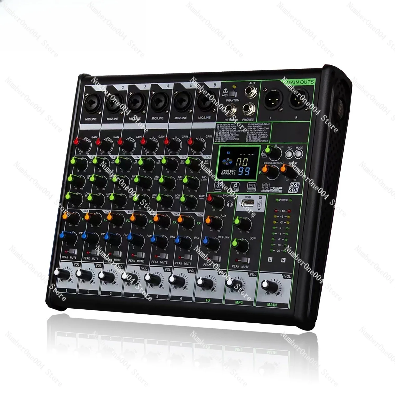 4/6-Channel Audio Mixer | Bluetooth/USB Sound Card | Live Streaming Equipment | Stage Console