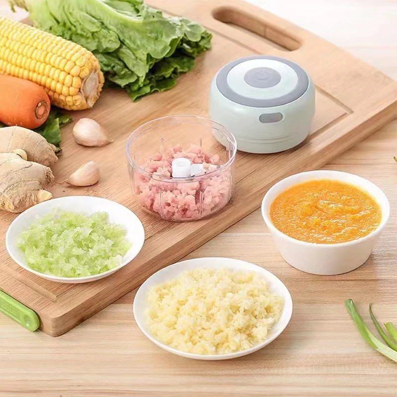 New 250ml Mini Electric Garlic Chopper Household multifunctional Wireless Garlic Beater USB Portable Baby Auxiliary Machine