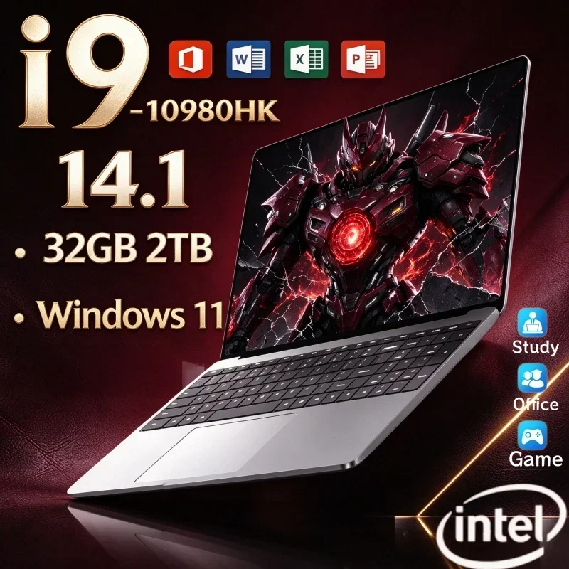 Windows11 14.1 Inch Notebook PC Intel I9-10980HK 32GB RAM 2TB SSD High Speed Portable Laptop For Daily Entertainment & Job Work