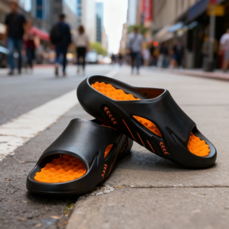 Comodi sandali scorrevoli da uomo per la spiaggia e la casa Suola antiscivolo Design leggero Pantofole da bagno per doccia Calzature estive