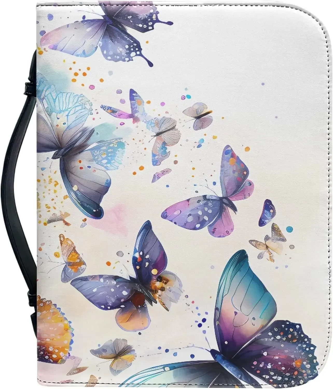 Butterfly Bible Covers for Women Bible Cover Leather with Zipper and Handle Covers for Bible Protects Your Prayer and Study Item