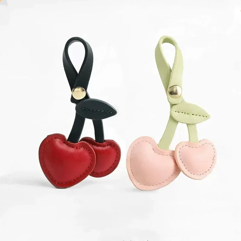 Bag Charm For Longchamp Mini Handbag Cherry Charm Leather Decoration Pendan Heart Shape Keychain Bags Attachment