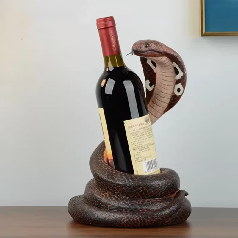 1PCS resin cobra red wine rack decoration high-end living room wine cabinet red wine bottle placement rack feng shui