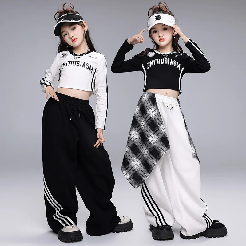 Костюмы для джазовых танцев для девочек, корейские костюмы для выступлений, детские костюмы Румбы, костюм хип-хопа для детей для танцев