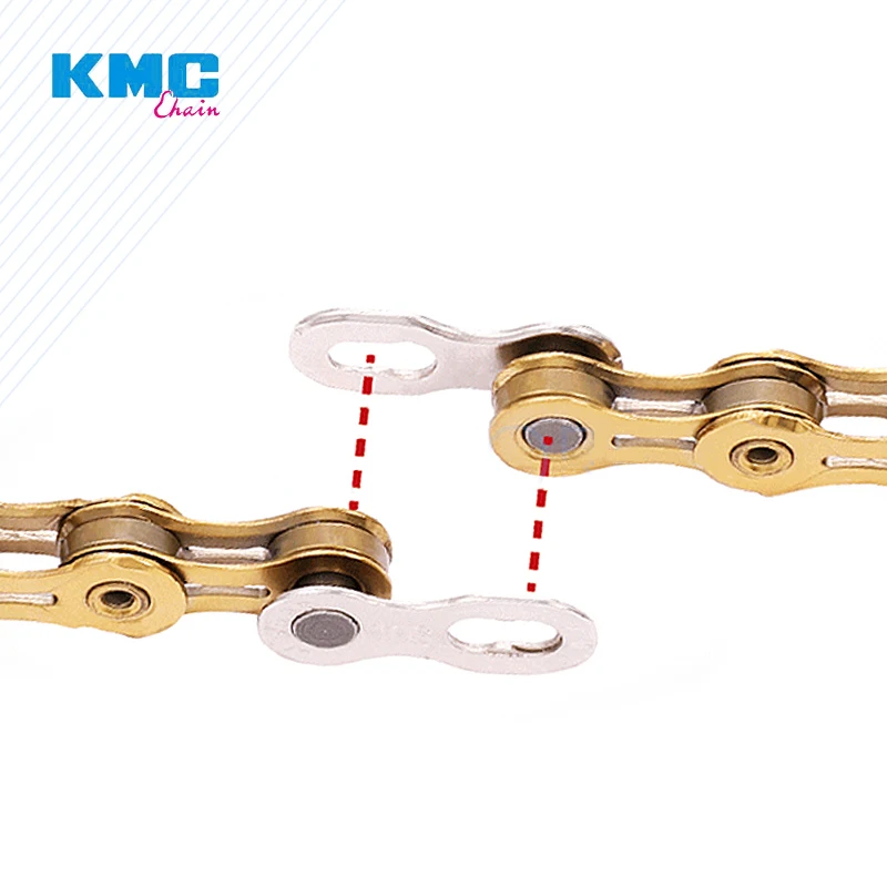 Conector de Cadeia de Bicicleta KMC Magic Buckle Link 2 Pares, Conector Rápido de Cadeia para 6/7/8/9/10/11/12 Velocidades, Reparo de Cadeia de Bicicleta Dourado Prateado