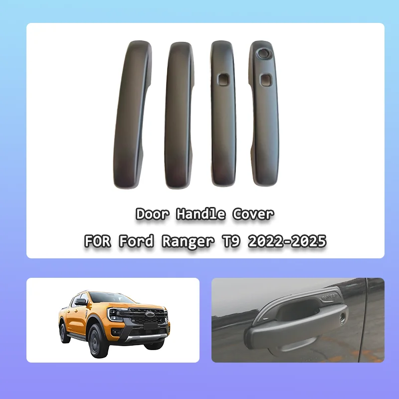 

Авто черный цвет, крышка дверной ручки для Ford Ranger 2022-2025 T9, защитная крышка дверной ручки, внешние аксессуары
