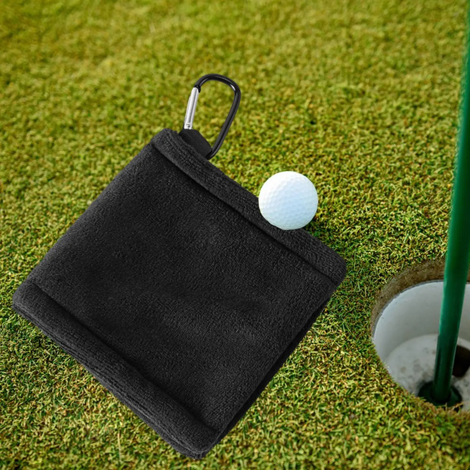 Toallas de golf para bolsas de golf con absorción de agua con clip de 5,5 pulgadas x 5,5 pulgadas Golf