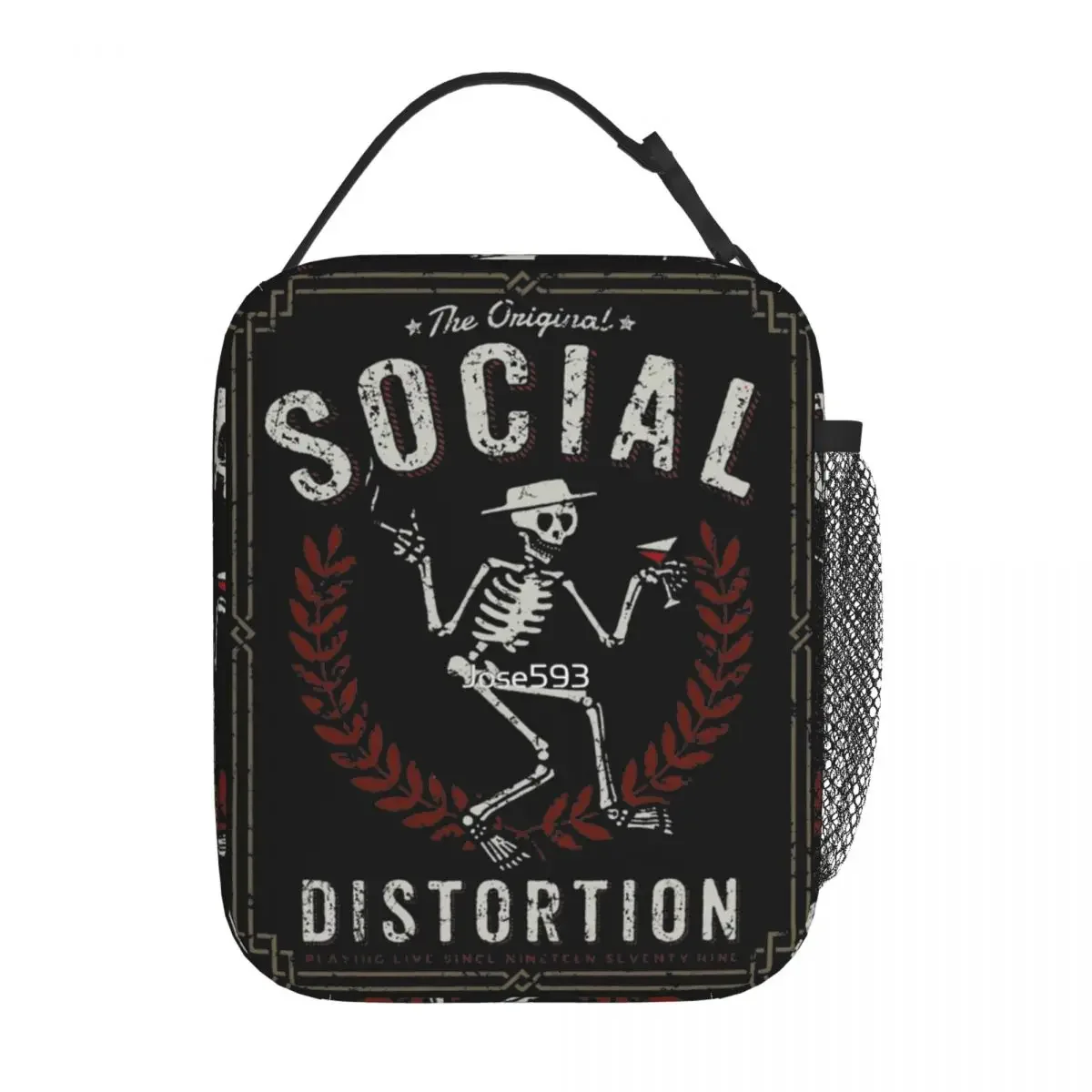 Social Distortion Music Band Insulated Lunch Bags Skeleton Food Container Portable Thermal Cooler Lunch Boxes For Work