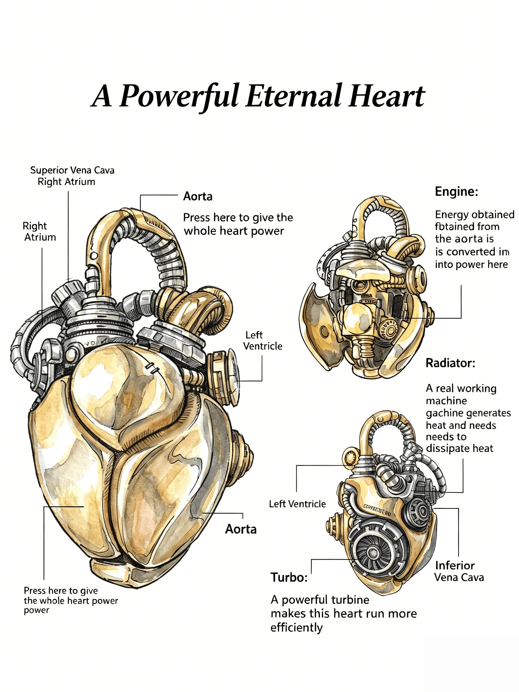 Oriental Mechanical Heart EDC Fidget Slider Keychain, Press Stress Relief Hand Pendant