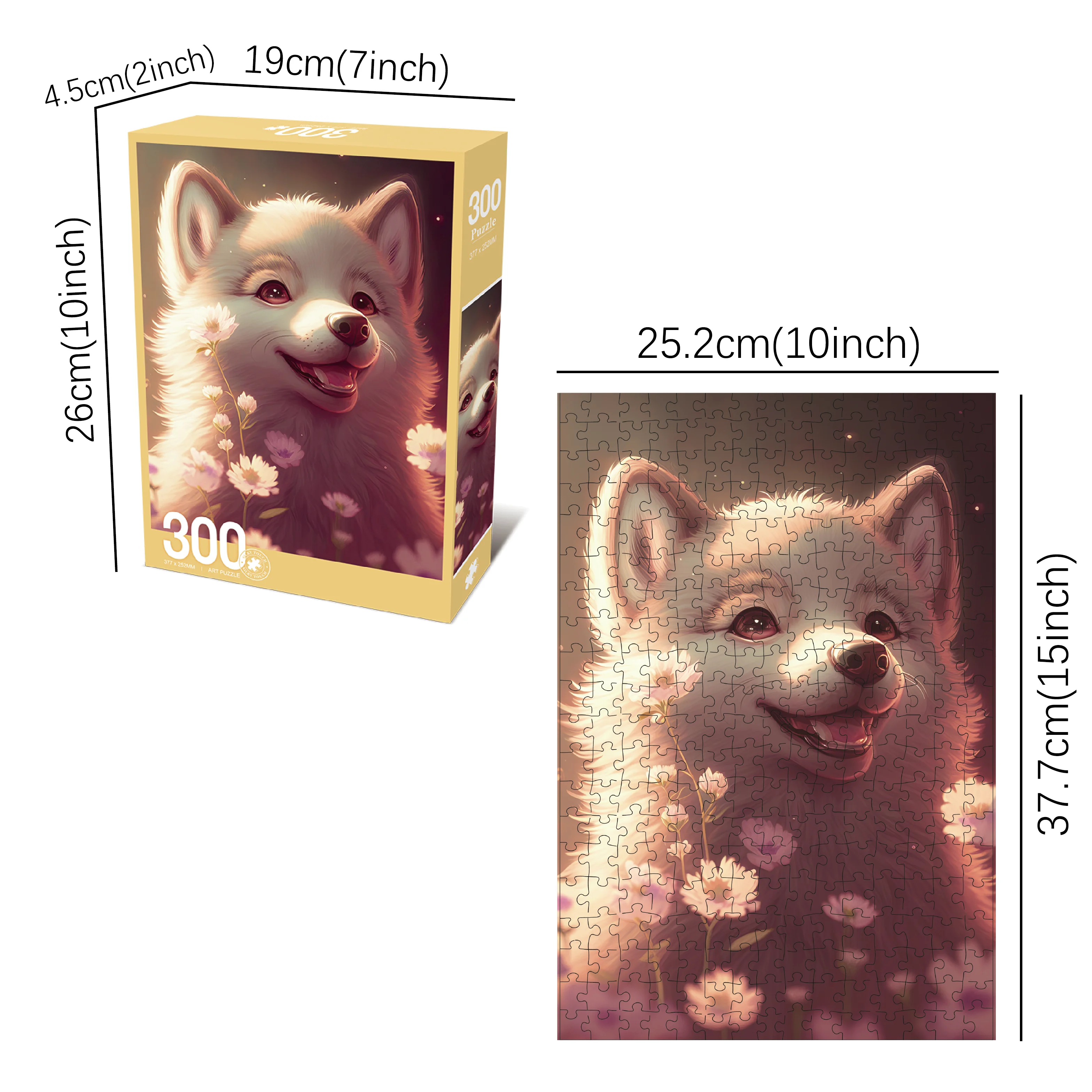 성인 및 어린이를 위한 300 조각 직소 퍼즐, 가족 게임 장난감, 홈 아트 장식 퍼즐, 귀여운 작은 여우