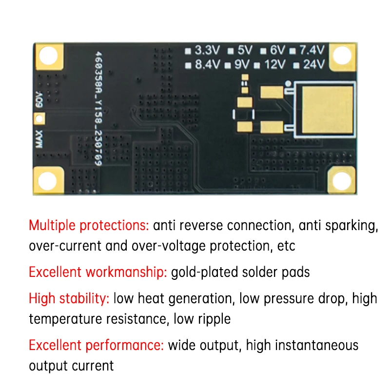 5A DC-DC Step-Down Power Module, 60V Max Input to 5V/12V Output Mini Low-Distortion Voltage Regulator Board