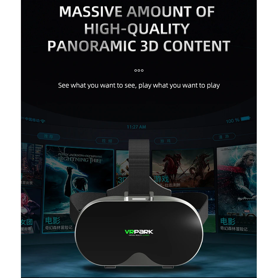 Virtual Reality 3D VR Glasses Smartphone Headset Goggles Helmet Viar Smart Phone Controller Cell Mobile Lenses Device Video Game view 5