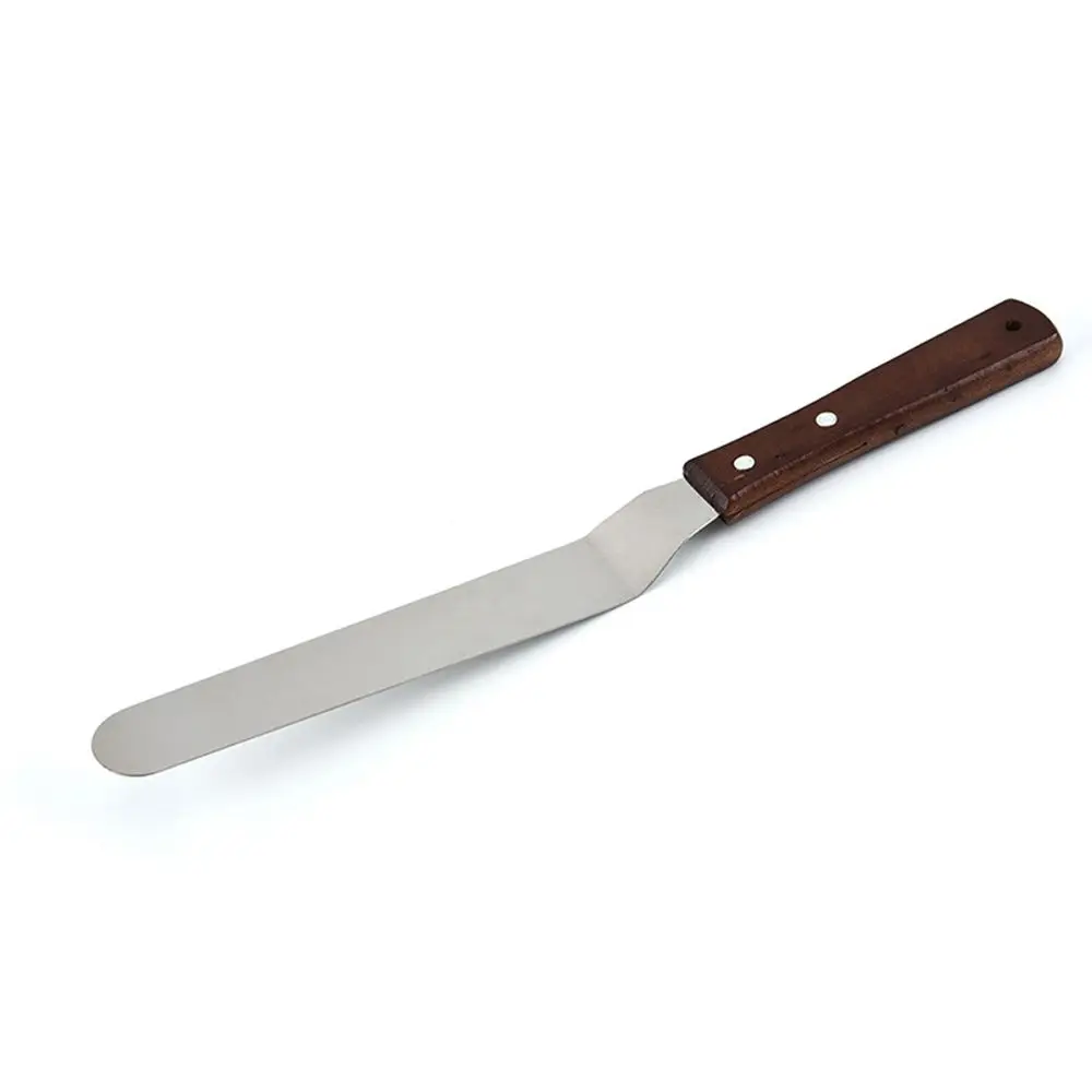 Stainless Steel Wooden Handle for Mixing Cake Tool Frosting Cake Decorating Cake Scraper Icing Spatula Butter Cutter Spatulas