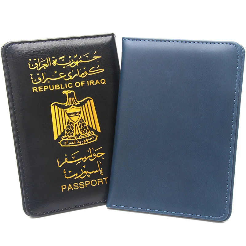 Iraq Passport Holder Fashion Passport Case Wallet Flight Ticket Clip Travel Document Organzer Cover for Passports