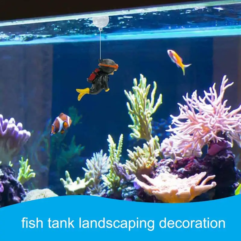 Little Diver Aquarium Decorations Fish Tank Decoration Cartoon Fish Playmate Small Aquarium Betta Fish Toys Floating Device Fat