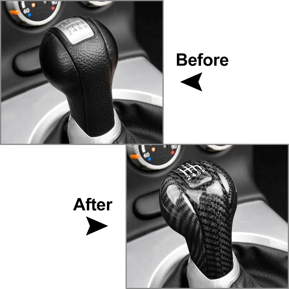 4Pcs Carbon Fiber Car Manual Gear Shift Knob Cover Decoration Trim For Nissan 350Z Z33 2003 2004 2005 2006 2007 2008 2009