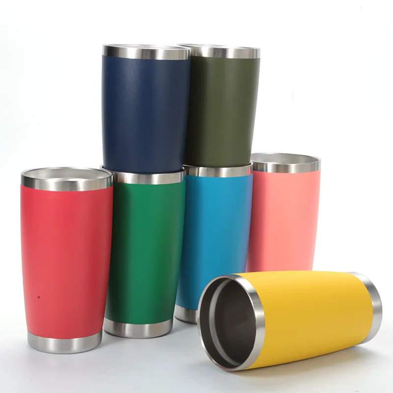 20oz plastic sprayed stainless steel car cup ice tyrant cup thermal insulation cold water cup portable car cup iceberg cup