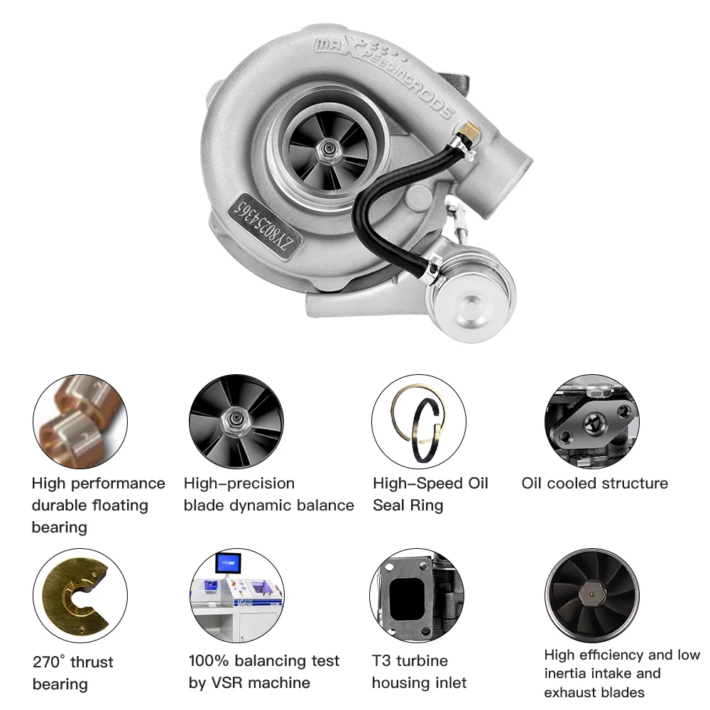 Universal Turbo T3 Flange A/R 0.63 V-band Turbocharger Upgraded Turbolader
