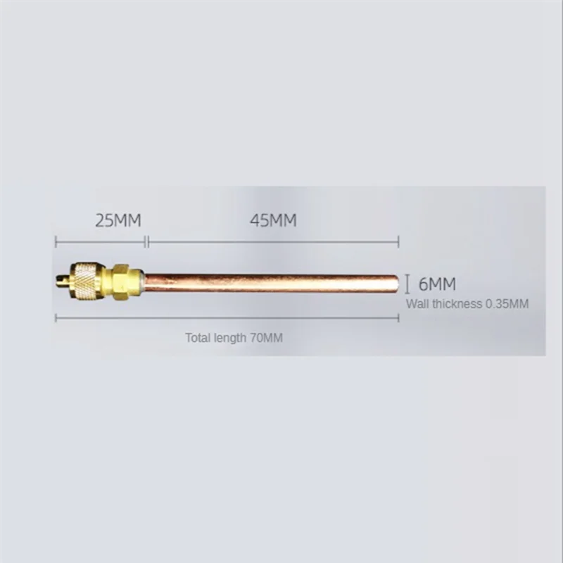 A20M 10Pcs Access Valve 1/4 inch SAE 1/4 inch OD 2.755 inch Stem Strong Core AC Air Conditioner Refrigeration Access Valve