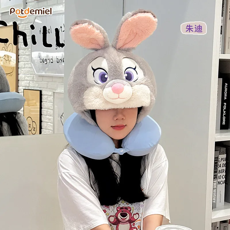 

Подушка-воротник Disney с капюшоном для путешествий - светонепроницаемая подушка для шеи для сна в самолете