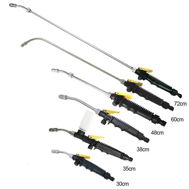48cm High Pressure Water Gun Metal Water Gun Jet Garden Washer Hose Nozzle Sprayer Watering Spray Sprinkler Cleaning Tool