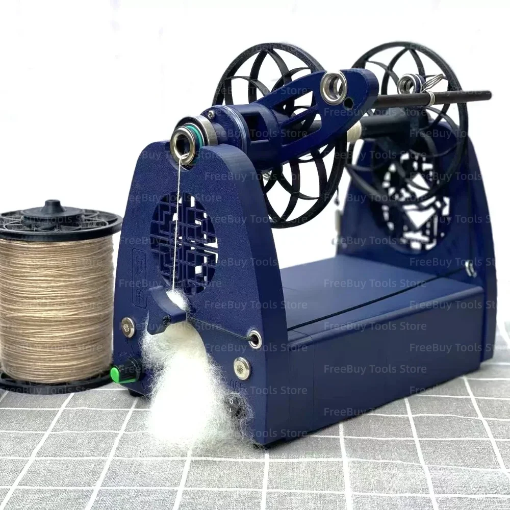 Electric Spinning Wheel Machine, Adjustable Speed Yarn Spinner with Foot Pedal, for Plant Fiber & Pet Fur, 240g Bobbin Capacity