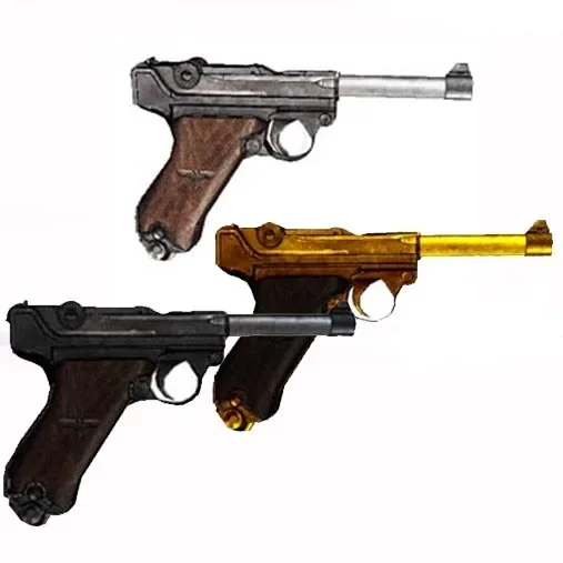 Ruggie P08 Pistol Paper Model Weapon Gun 3D Handmade Drawings Military Paper Jigsaw Puzzle Toy