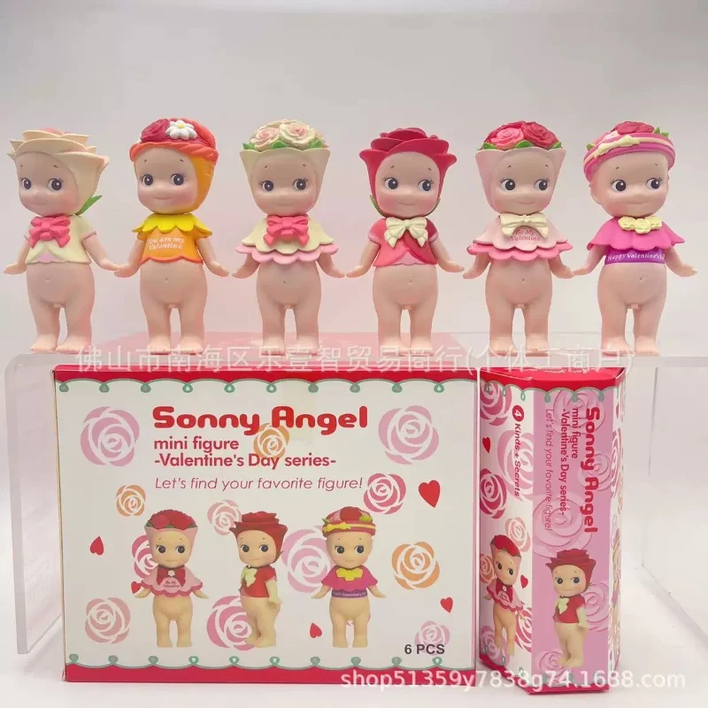 

6 шт./кор. Sonny Angel слепая коробка, серия ко Дню святого Валентина, мини-фигурки аниме, цветочные украшения, куклы, фанаты, подарки для детей