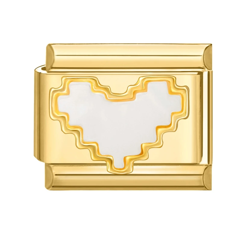 الزركون نجوم القلب زهرة الذهب اللون قلادة الروابط الإيطالية الخرز صالح 9 مللي متر الفولاذ المقاوم للصدأ سوار الإيطالي DIY بها بنفسك صنع الهدايا