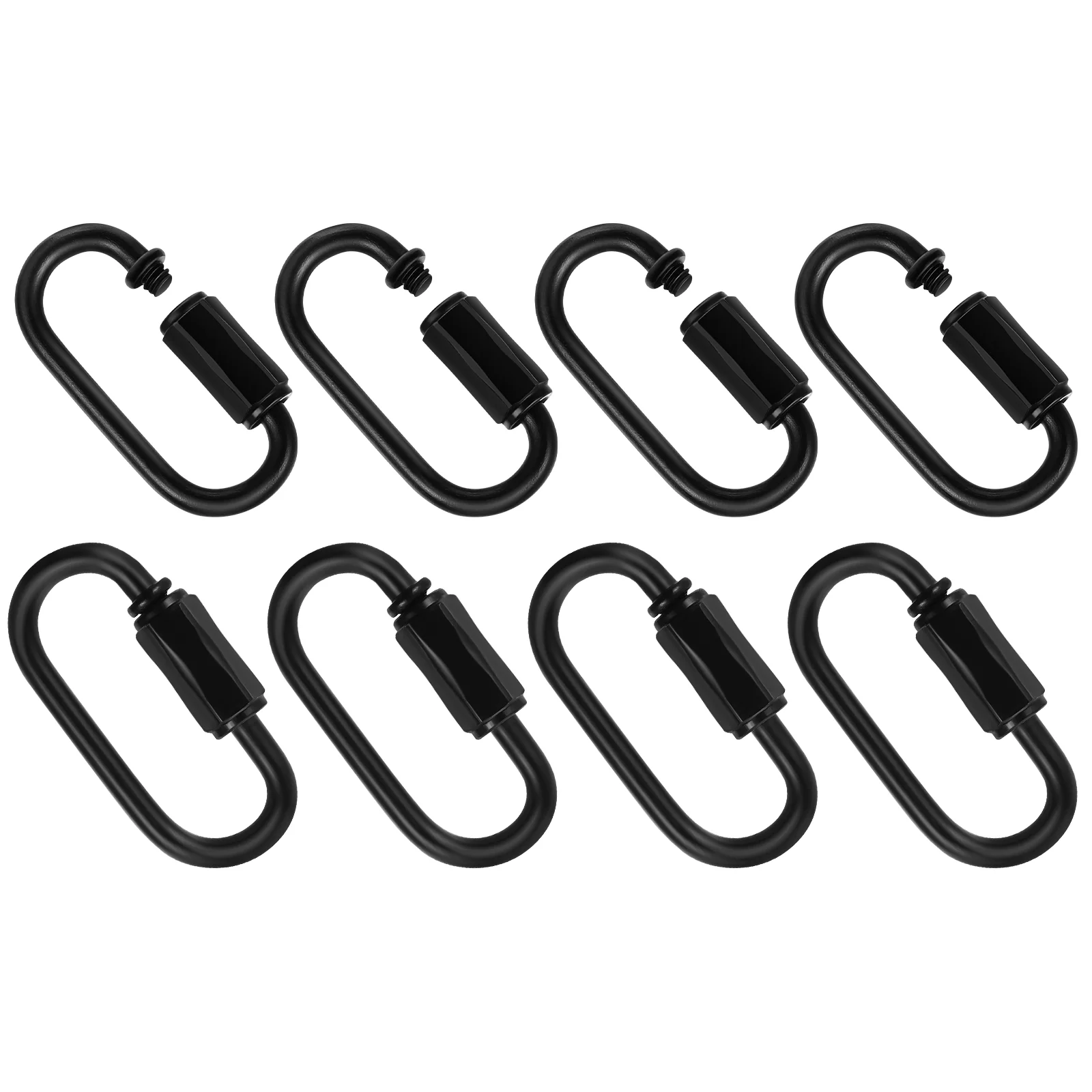 8 Pcs Carabiner Heavy Duty Camping Accessories Metal Clips Mugs Oval Stainless Steel Climbing Outdoor